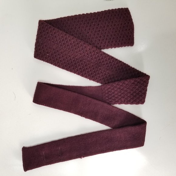 Vintage 1960s wine wool chunky knit tie - Picture 4 of 6